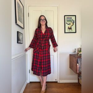 70s Vintage Pendleton Red Wool Robe Sz M